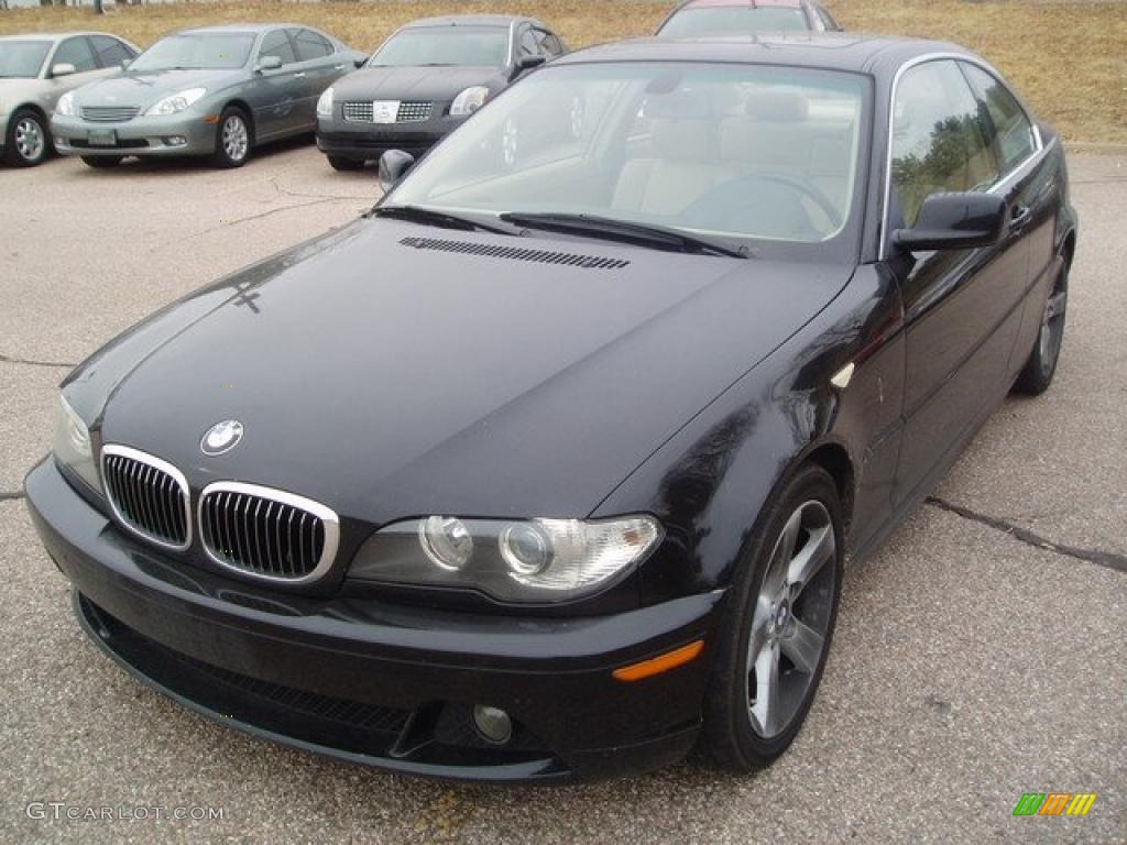 2004 3 Series 325i Coupe - Jet Black / Sand photo #2