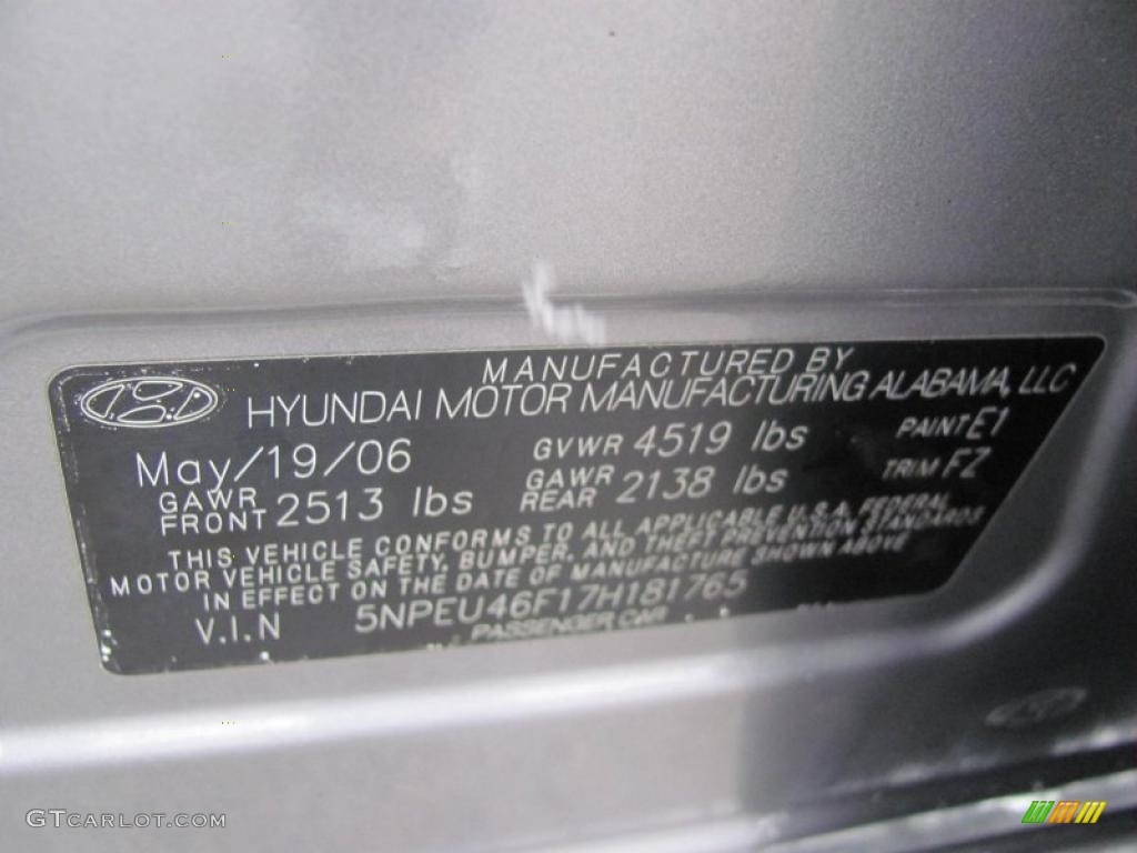 2007 Sonata Limited V6 - Steel Gray / Gray photo #19