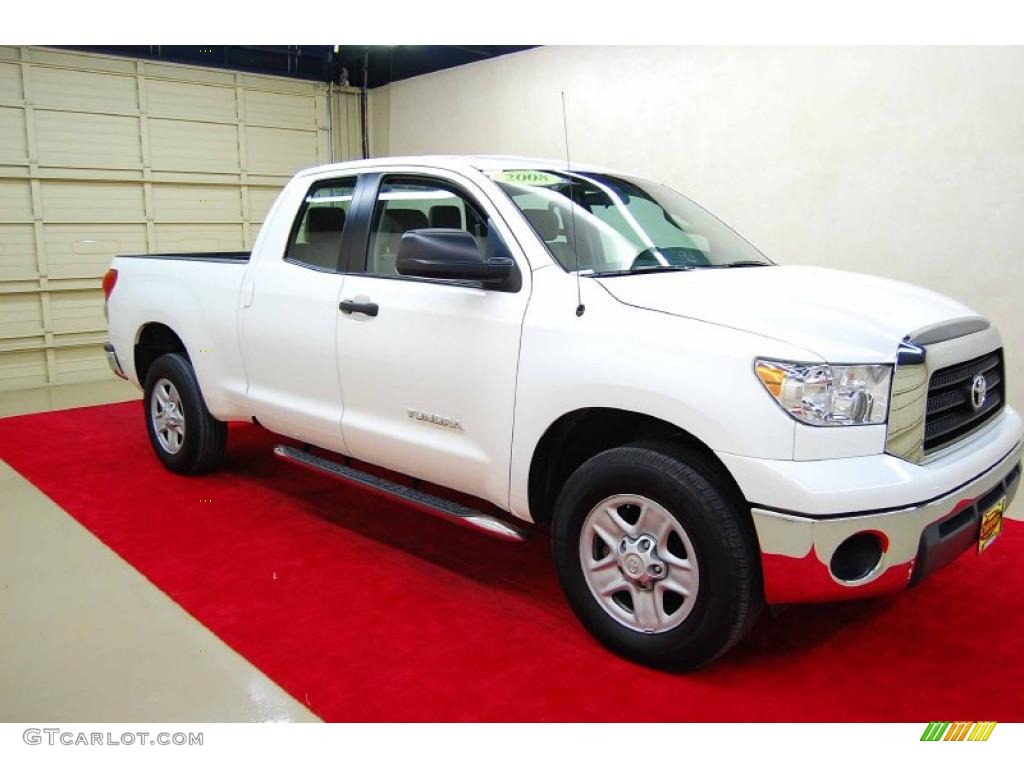 2008 Tundra SR5 Double Cab - Super White / Beige photo #1