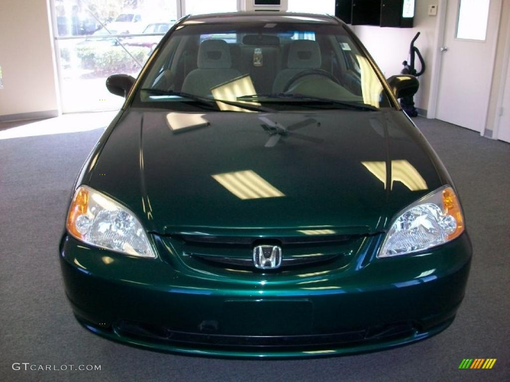 2001 Civic LX Coupe - Clover Green / Beige photo #2