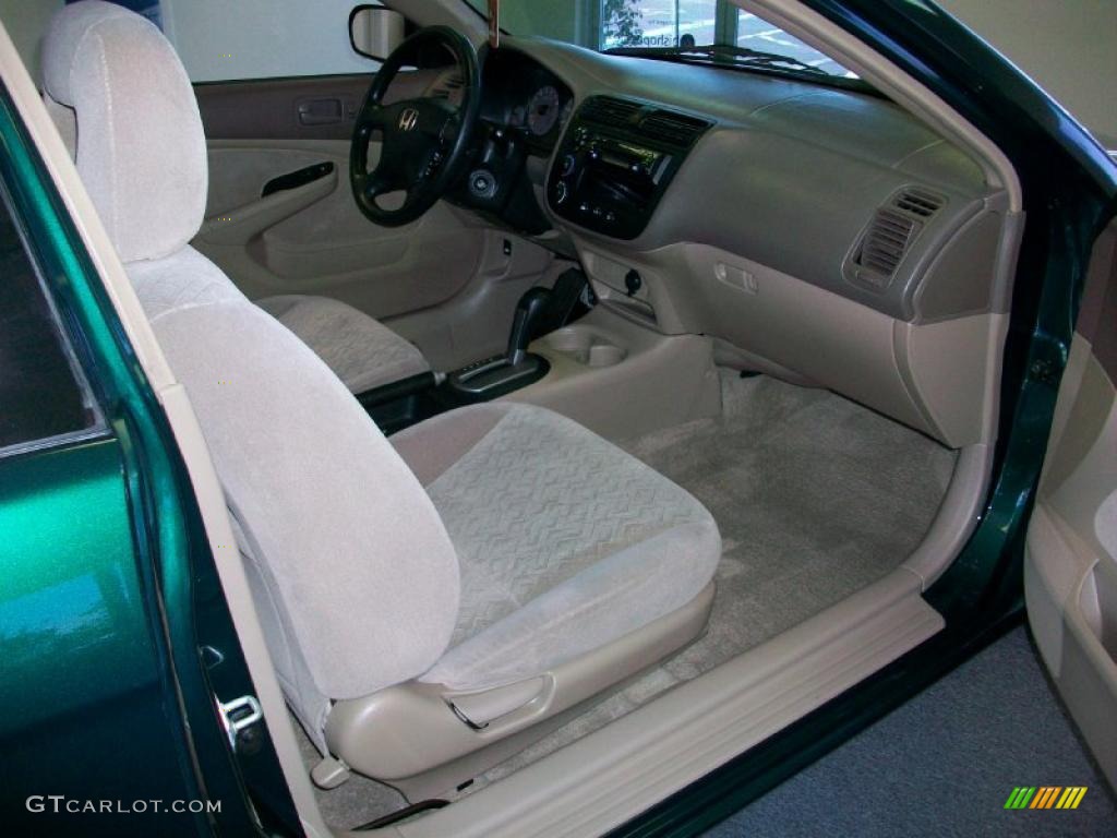2001 Civic LX Coupe - Clover Green / Beige photo #5