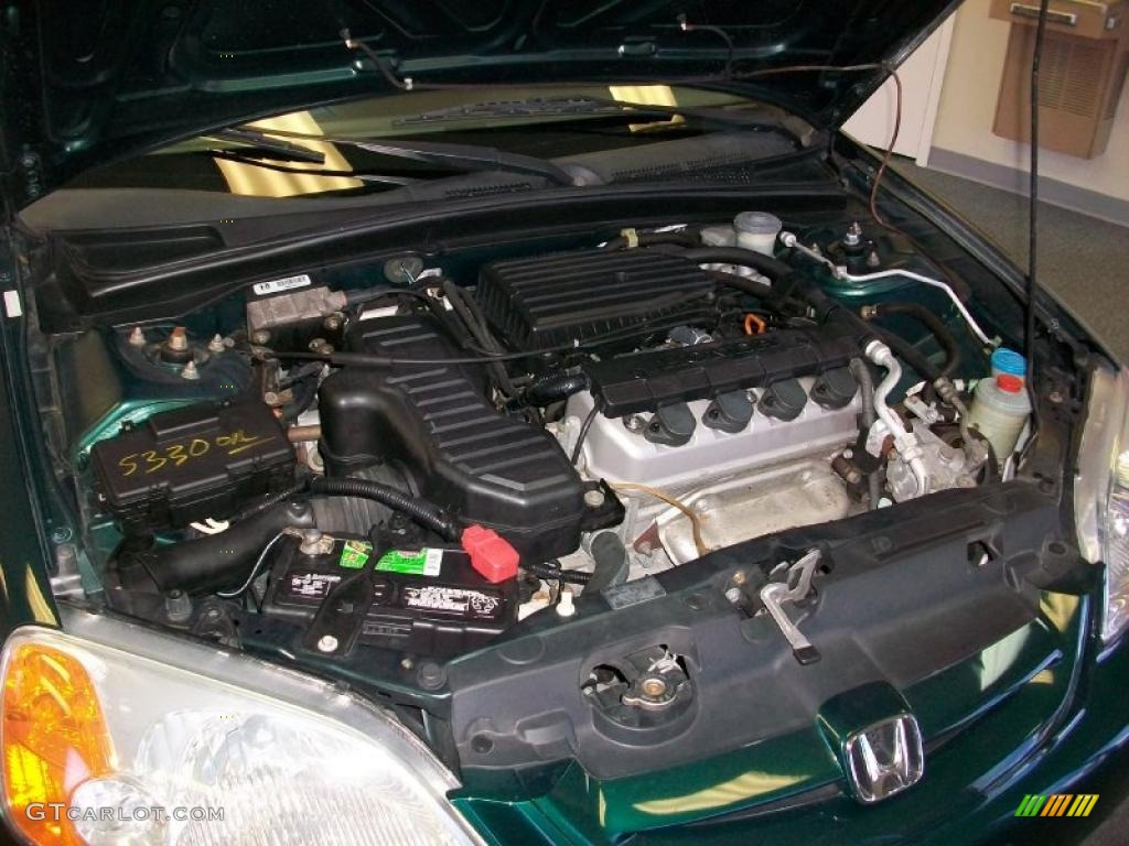 2001 Civic LX Coupe - Clover Green / Beige photo #13