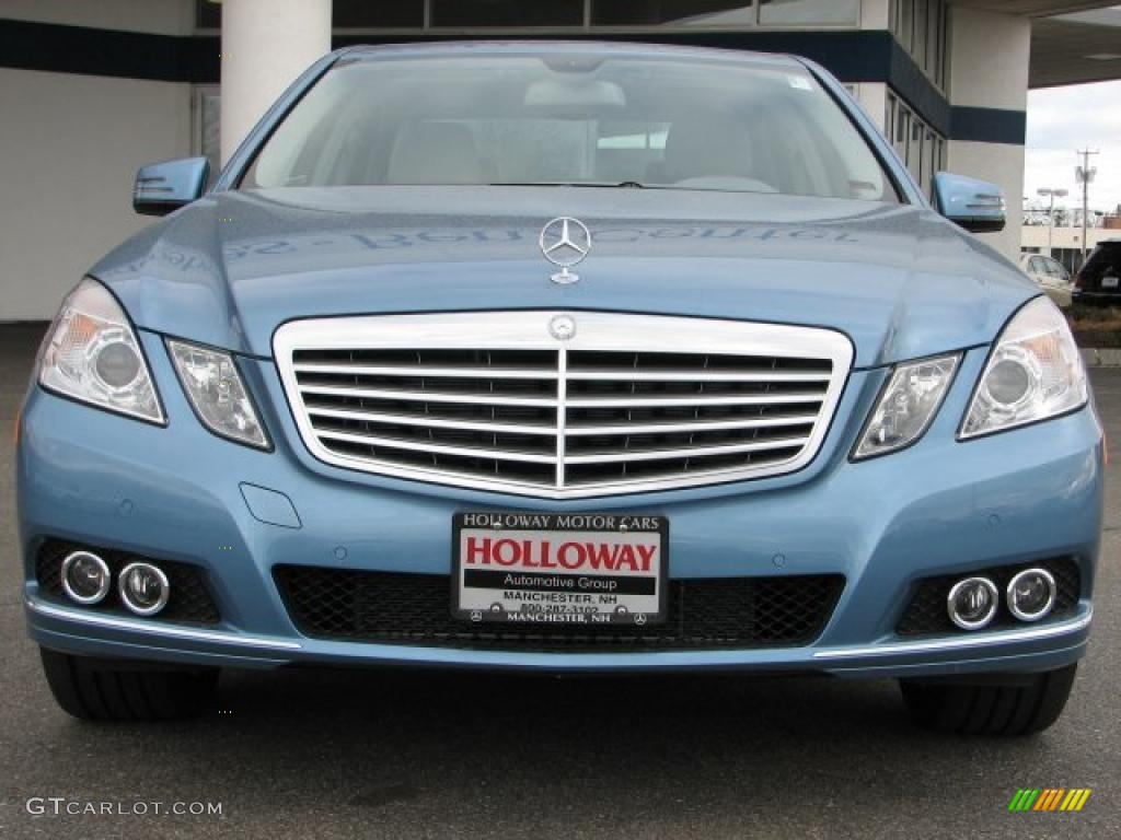 2010 E 350 4Matic Sedan - Quartz Blue Metallic / Ash Gray photo #2