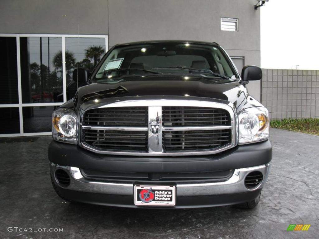 2008 Ram 1500 SXT Quad Cab - Brilliant Black Crystal Pearl / Medium Slate Gray photo #2