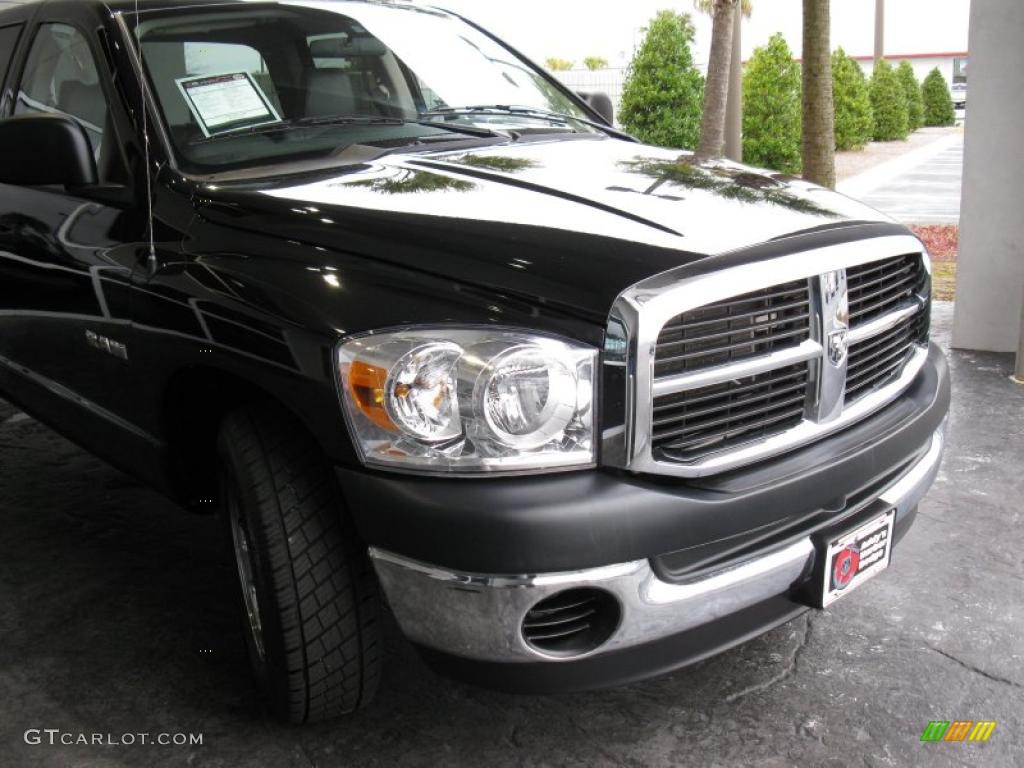 2008 Ram 1500 SXT Quad Cab - Brilliant Black Crystal Pearl / Medium Slate Gray photo #3