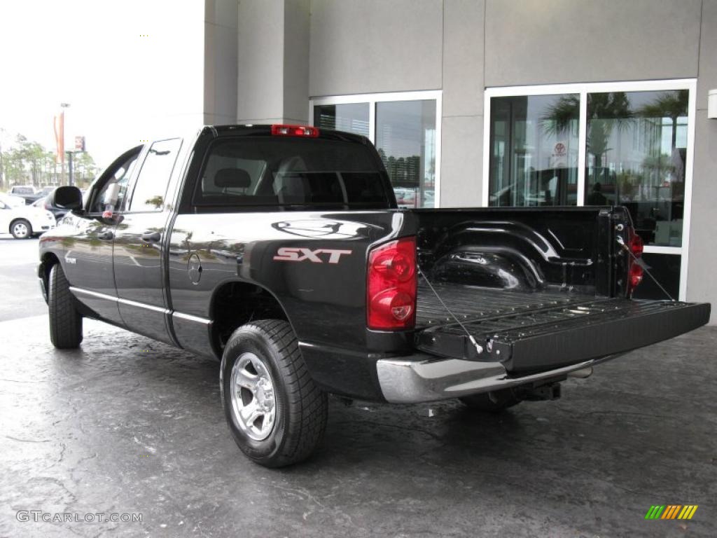 2008 Ram 1500 SXT Quad Cab - Brilliant Black Crystal Pearl / Medium Slate Gray photo #8