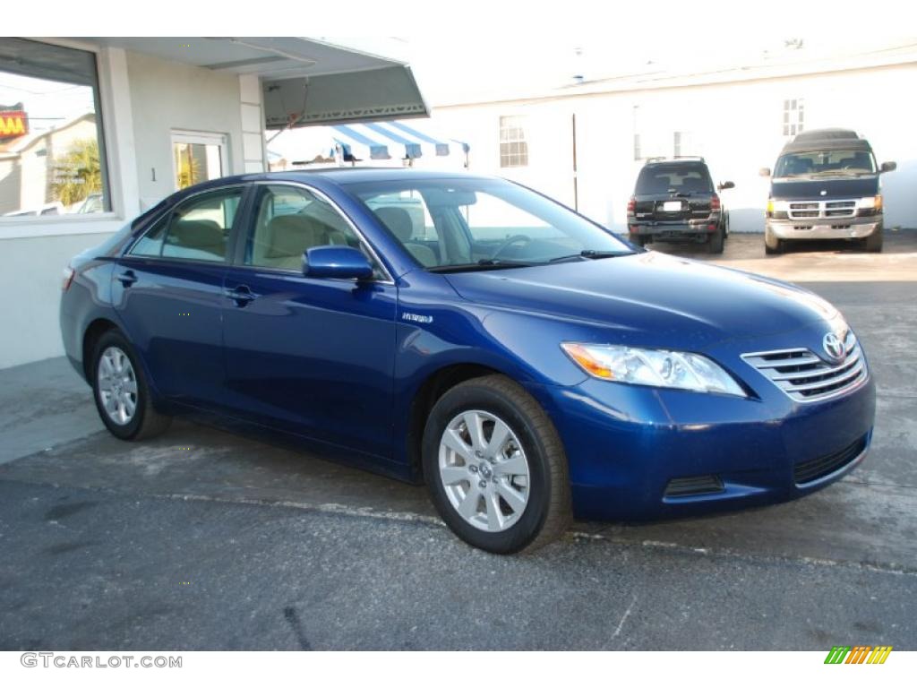 2008 Camry Hybrid - Blue Ribbon Metallic / Bisque photo #7