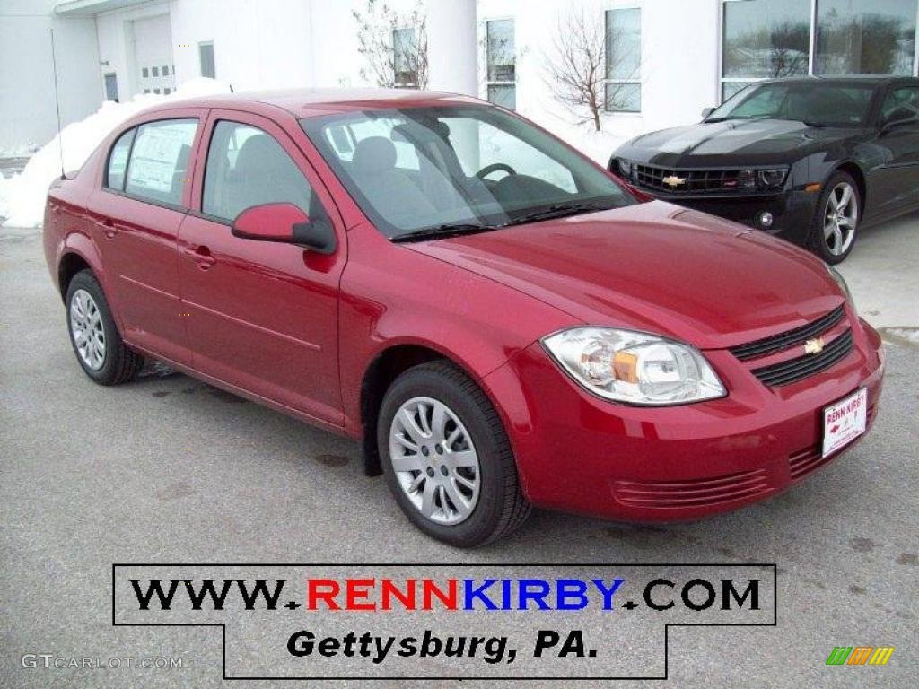 2010 Cobalt LT Sedan - Crystal Red Tintcoat Metallic / Gray photo #1