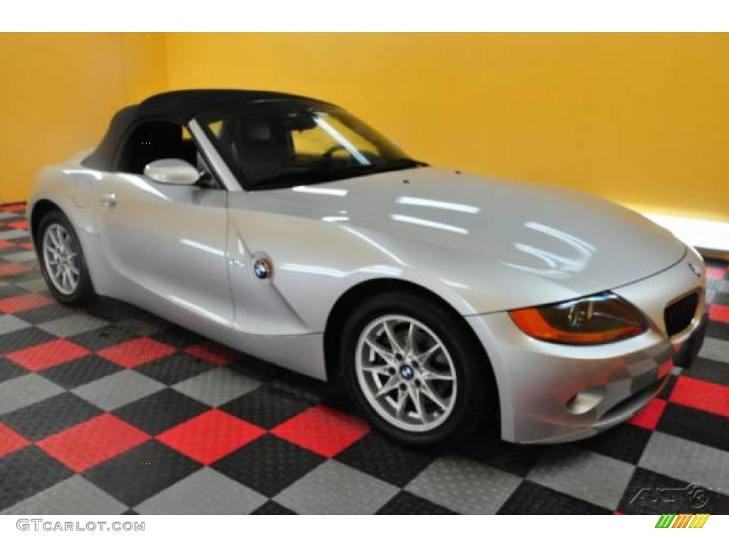 2003 Z4 2.5i Roadster - Titanium Silver Metallic / Black photo #3