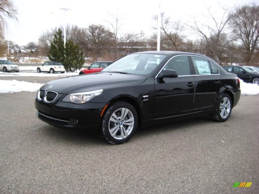 2010 5 Series 528i xDrive Sedan - Jet Black / Black Dakota Leather photo #1