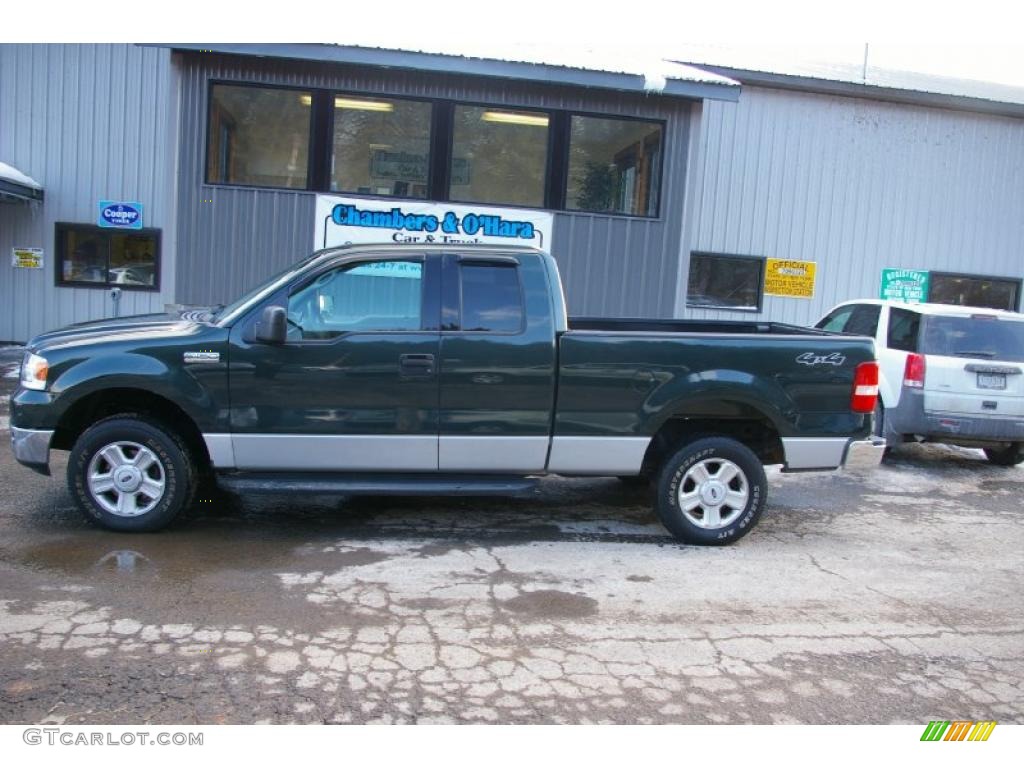 2004 F150 XLT SuperCab 4x4 - Aspen Green Metallic / Medium Graphite photo #2