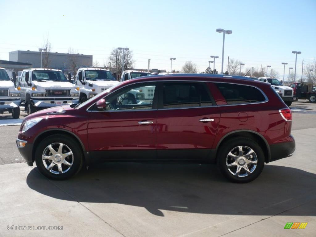 2009 Enclave CXL AWD - Red Jewel Tintcoat / Cocoa/Cashmere photo #4