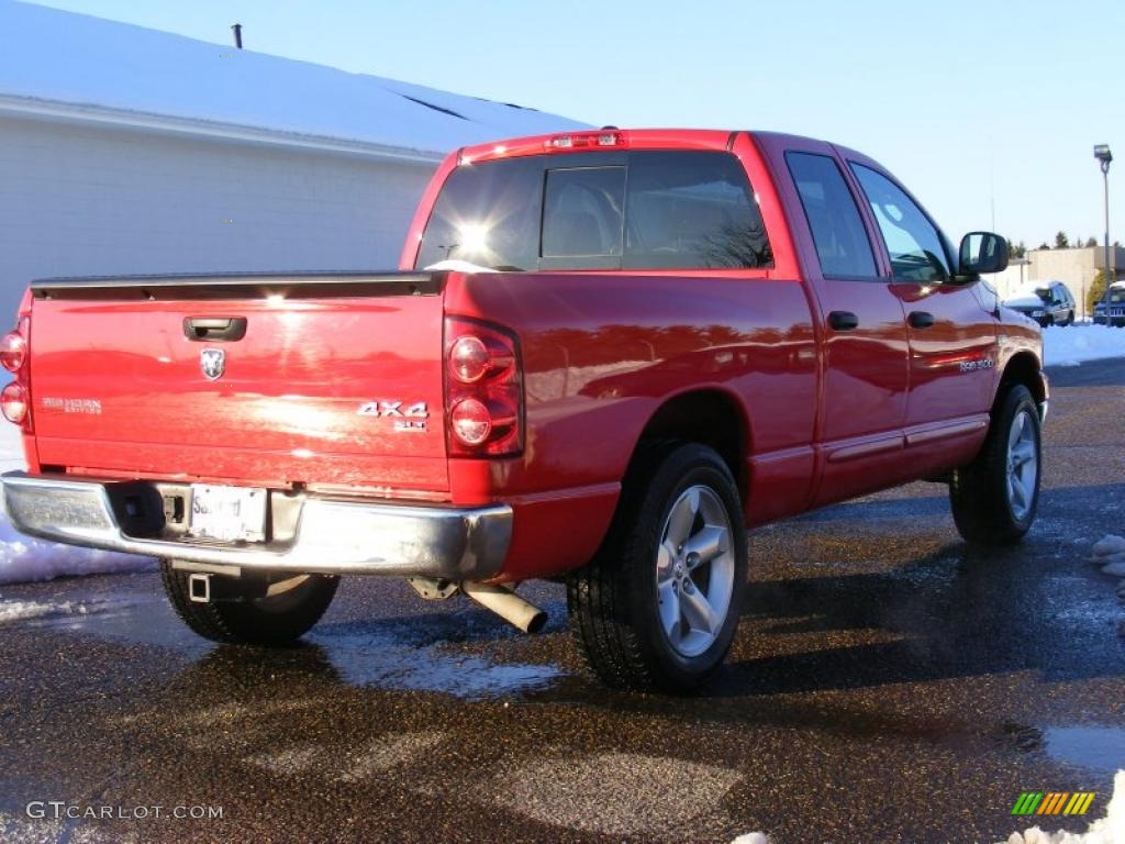 2007 Ram 1500 Big Horn Edition Quad Cab 4x4 - Flame Red / Medium Slate Gray photo #5