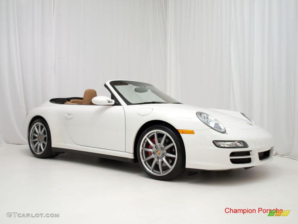 2008 911 Carrera 4S Cabriolet - Carrara White / Sand Beige photo #2