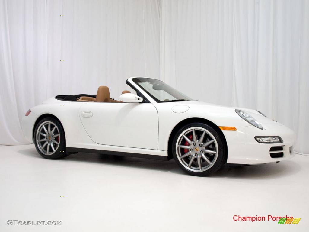 2008 911 Carrera 4S Cabriolet - Carrara White / Sand Beige photo #3