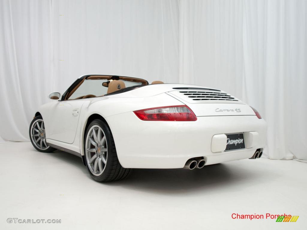 2008 911 Carrera 4S Cabriolet - Carrara White / Sand Beige photo #7