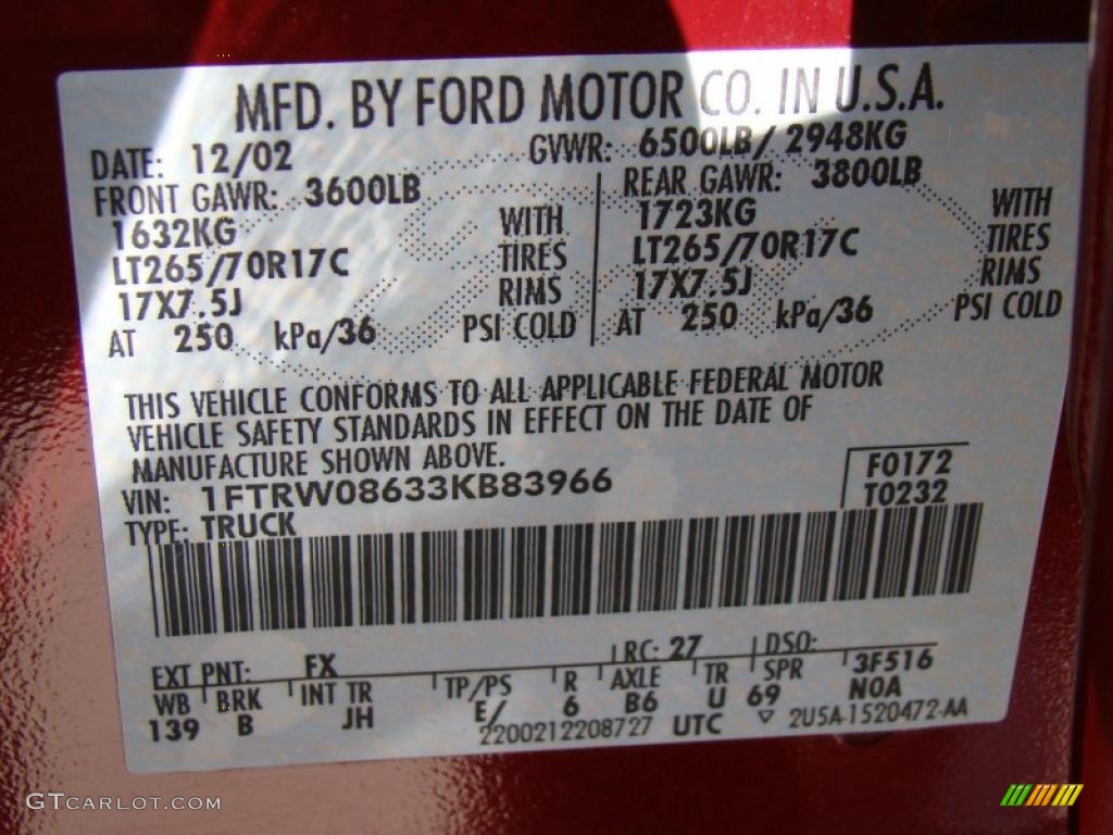 2003 F150 FX4 SuperCrew 4x4 - Toreador Red Metallic / Medium Parchment Beige photo #30