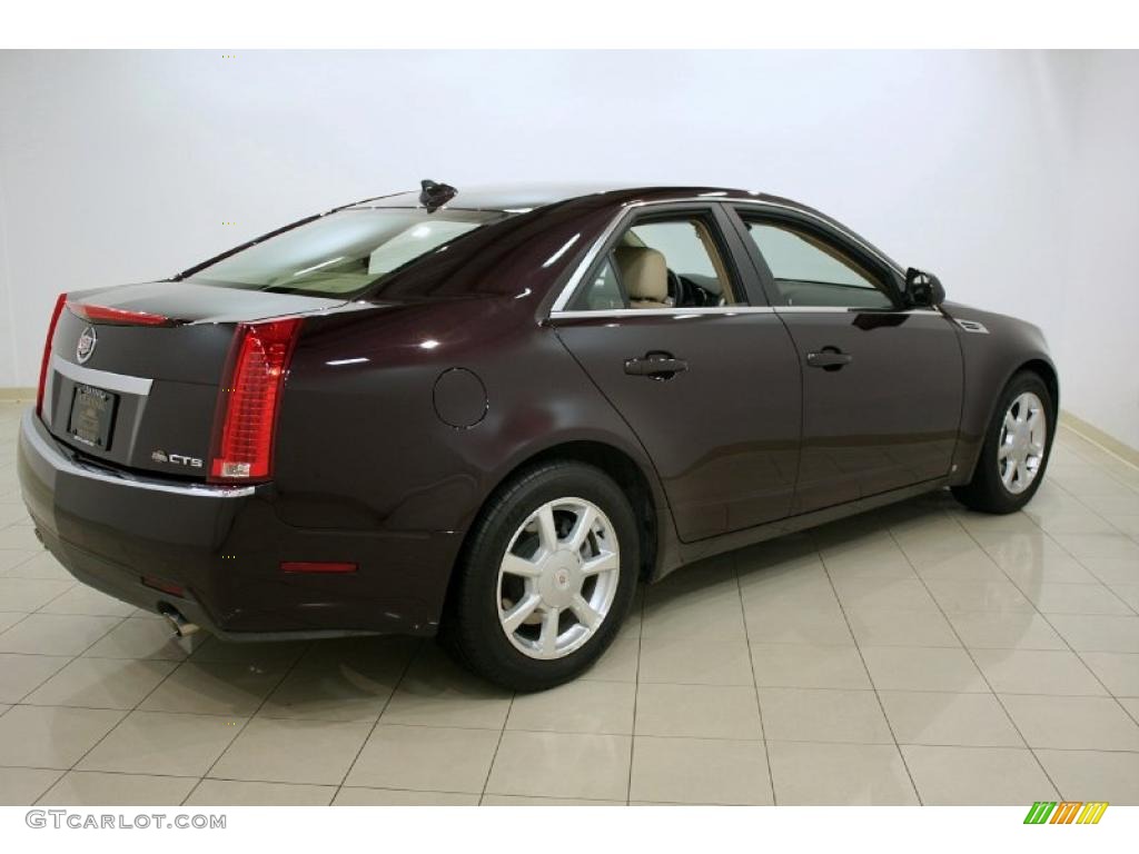 2009 CTS Sedan - Black Cherry / Cashmere/Cocoa photo #7