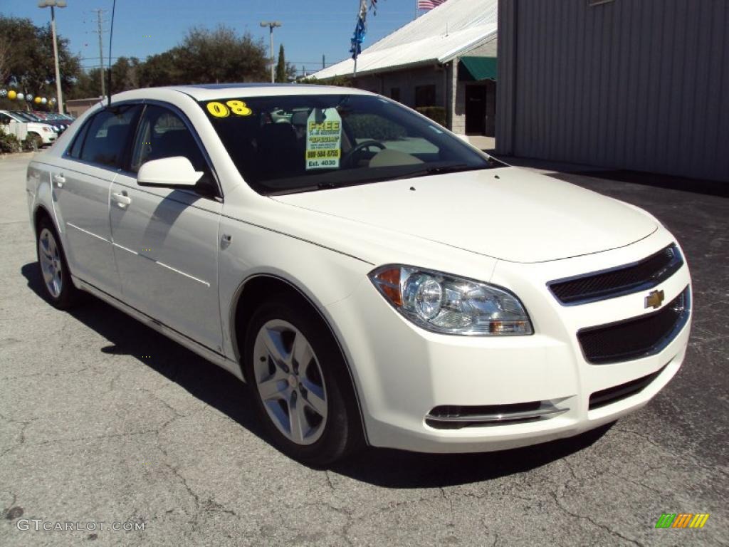 2008 Malibu LT Sedan - White / Cocoa/Cashmere Beige photo #10