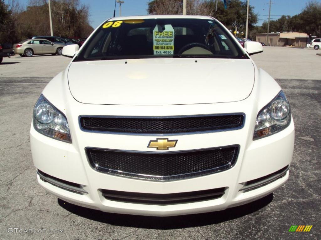 2008 Malibu LT Sedan - White / Cocoa/Cashmere Beige photo #13