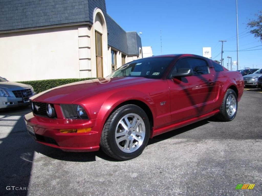 2005 Mustang GT Premium Coupe - Redfire Metallic / Medium Parchment photo #3
