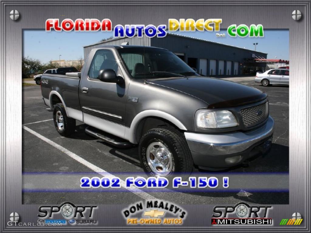 2002 F150 XLT Regular Cab 4x4 - Dark Shadow Grey Metallic / Medium Graphite photo #1