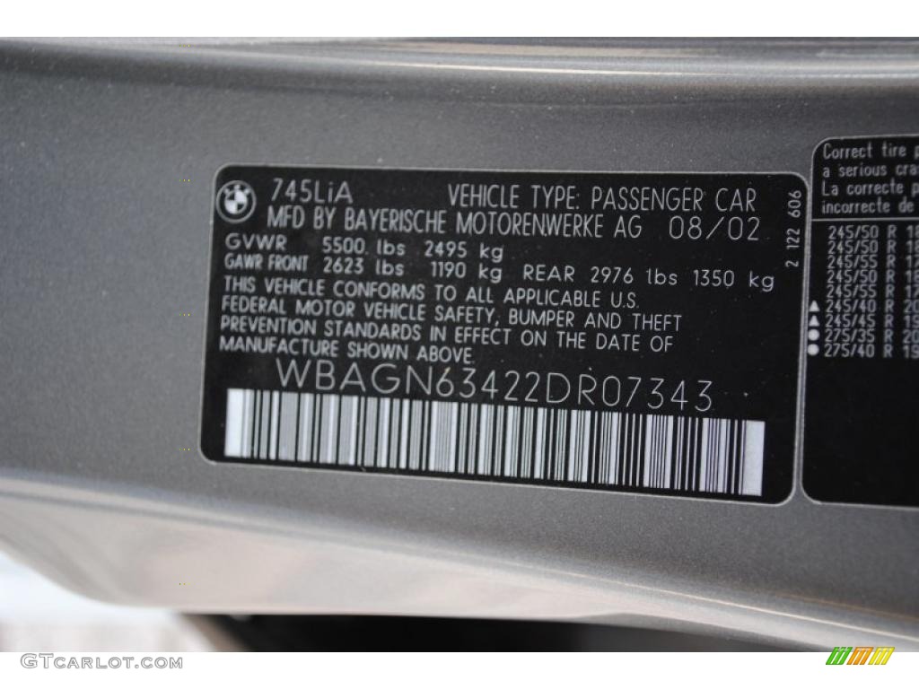 2002 7 Series 745Li Sedan - Titanium Grey Metallic / Flannel Grey photo #38