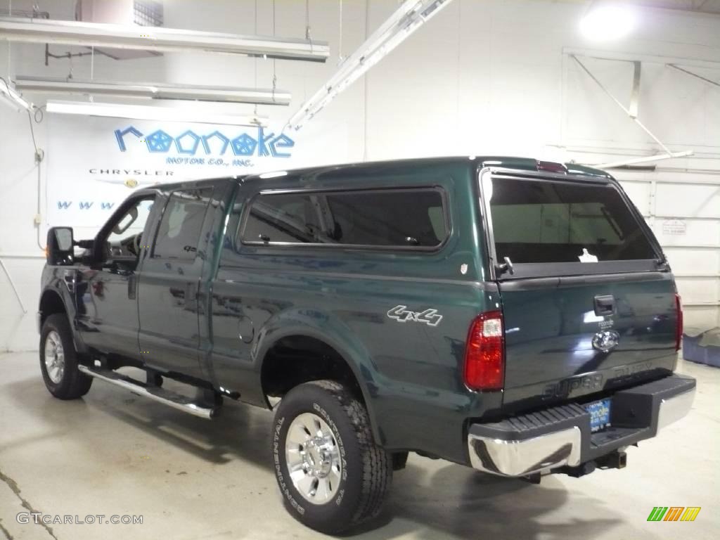 2008 F350 Super Duty Lariat Crew Cab 4x4 - Forest Green Metallic / Camel photo #6
