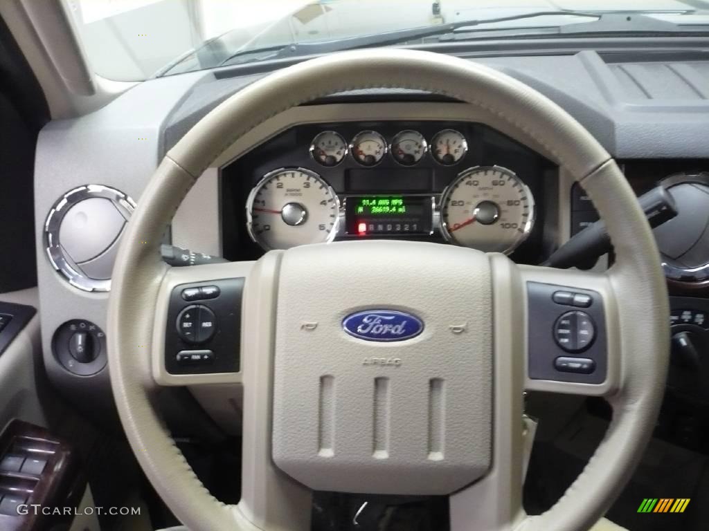 2008 F350 Super Duty Lariat Crew Cab 4x4 - Forest Green Metallic / Camel photo #11