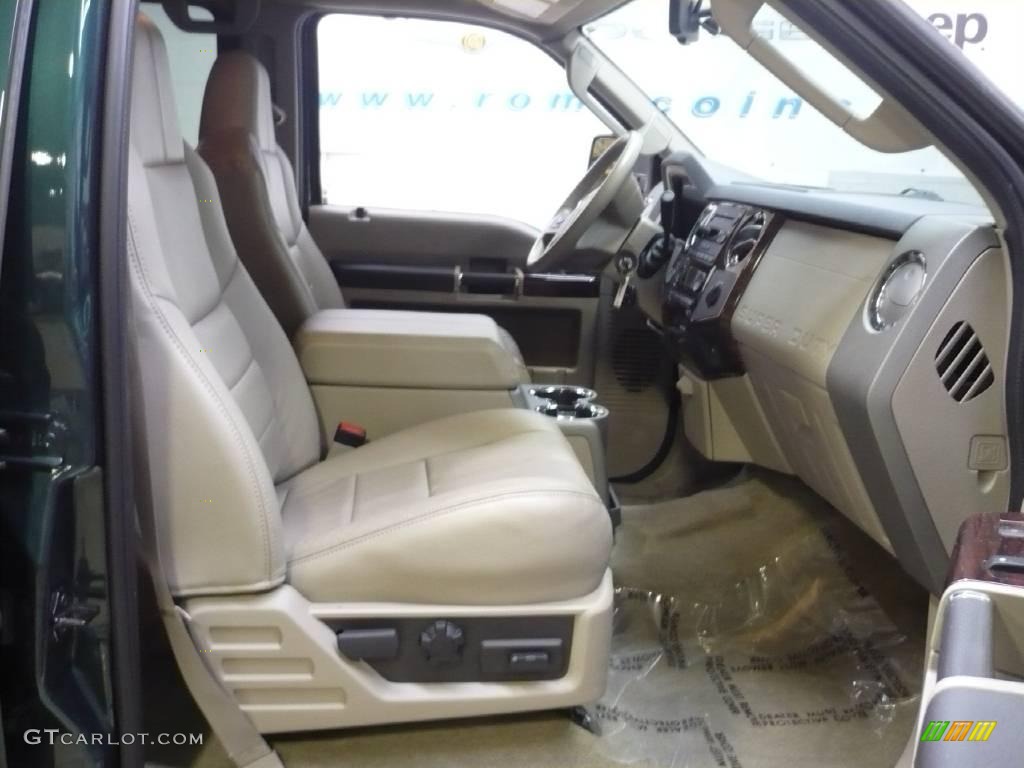 2008 F350 Super Duty Lariat Crew Cab 4x4 - Forest Green Metallic / Camel photo #27