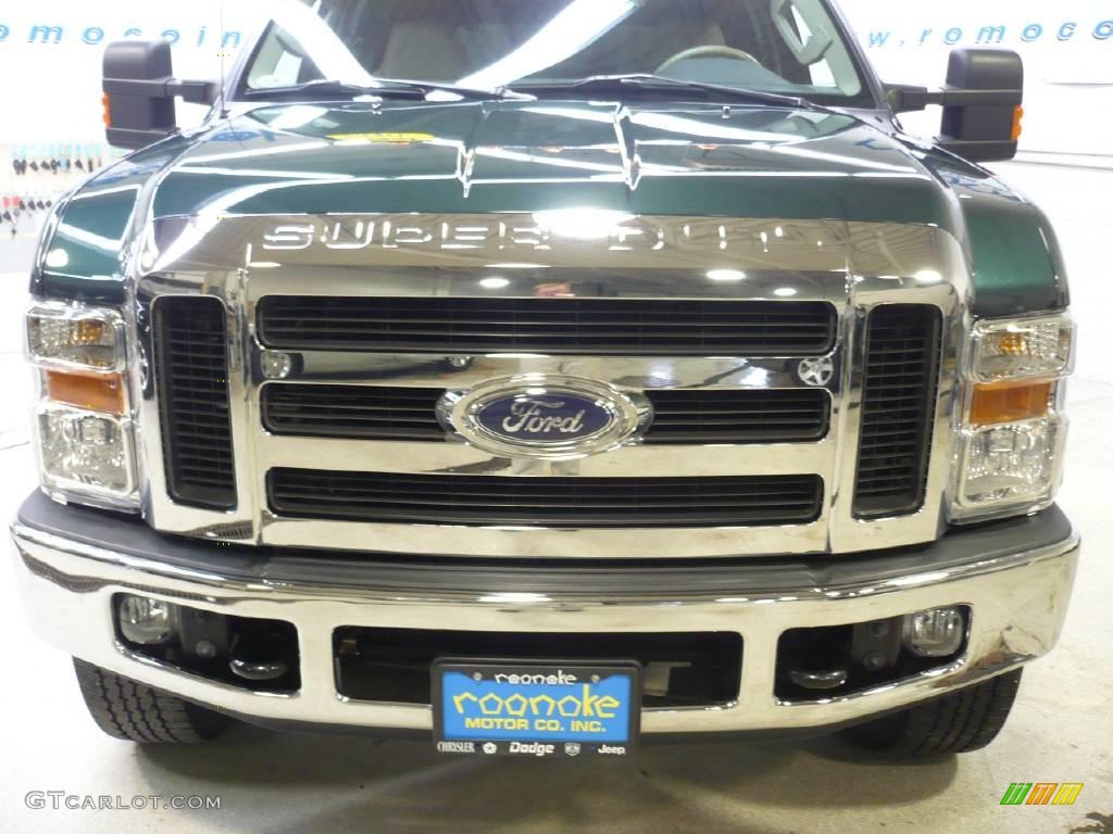 2008 F350 Super Duty Lariat Crew Cab 4x4 - Forest Green Metallic / Camel photo #40