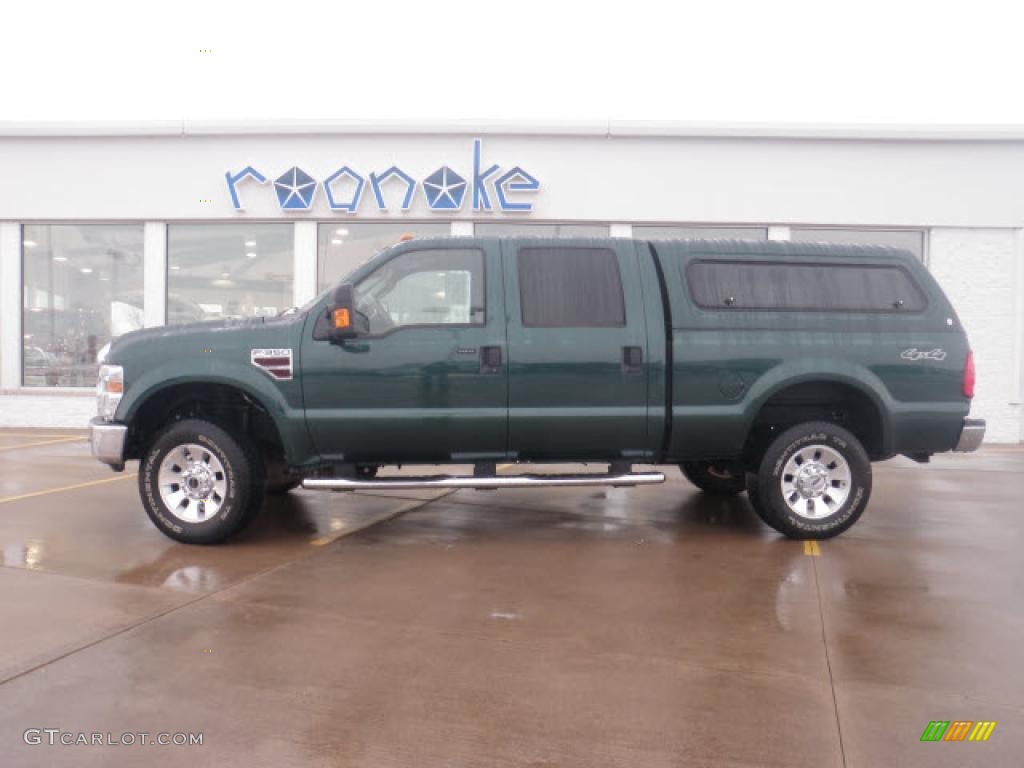 2008 F350 Super Duty Lariat Crew Cab 4x4 - Forest Green Metallic / Camel photo #48