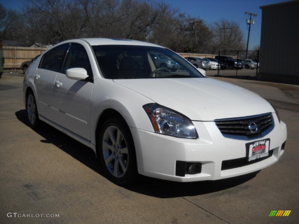 2007 Maxima 3.5 SE - Winter Frost Pearl / Cafe Latte photo #3