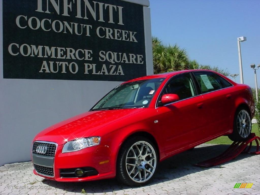 2008 A4 2.0T Sedan - Brilliant Red / Black photo #1