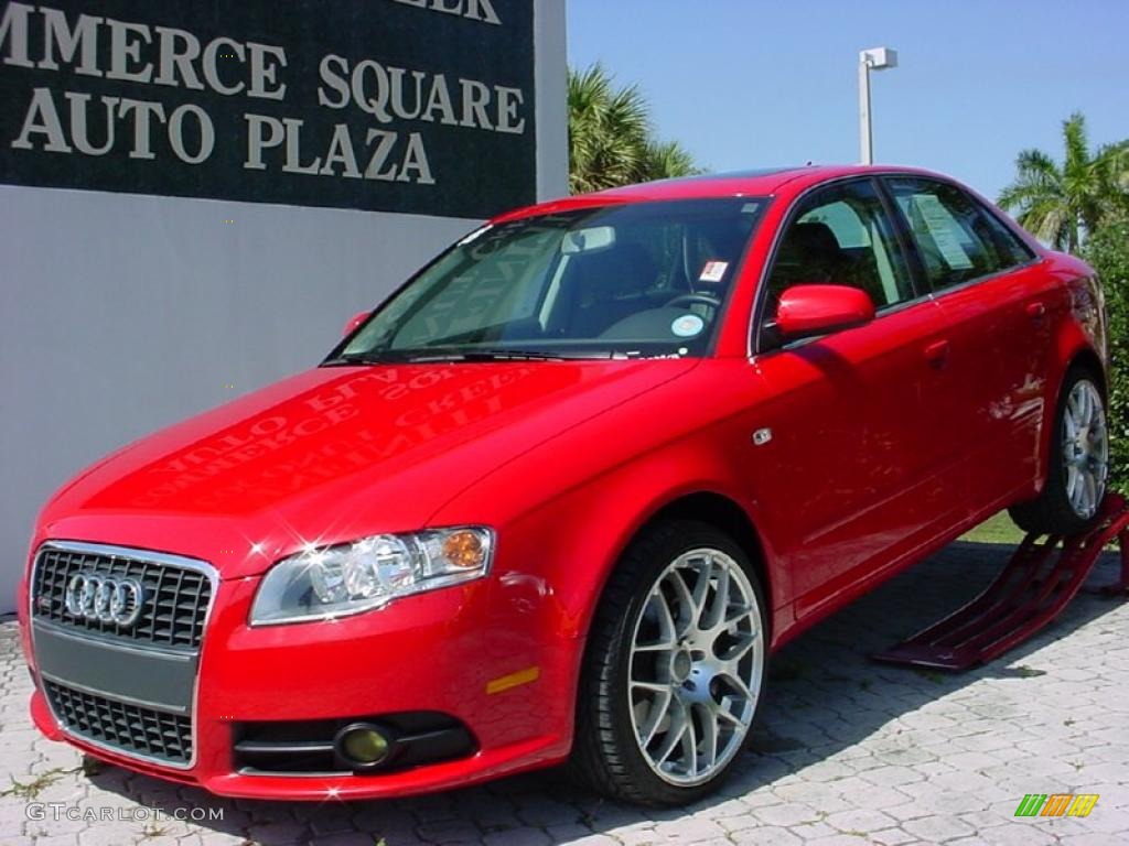 2008 A4 2.0T Sedan - Brilliant Red / Black photo #2