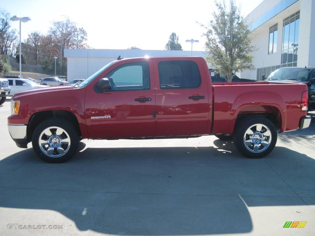 2010 Sierra 1500 SLE Crew Cab - Fire Red / Ebony photo #3