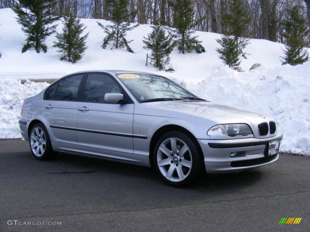 2001 3 Series 325i Sedan - Titanium Silver Metallic / Grey photo #3