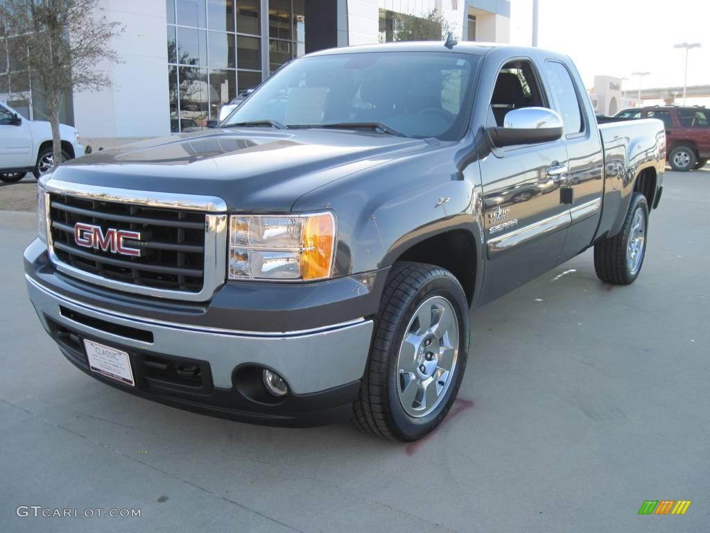 2010 Sierra 1500 SLE Texas Edition Extended Cab 4x4 - Storm Gray Metallic / Ebony photo #1