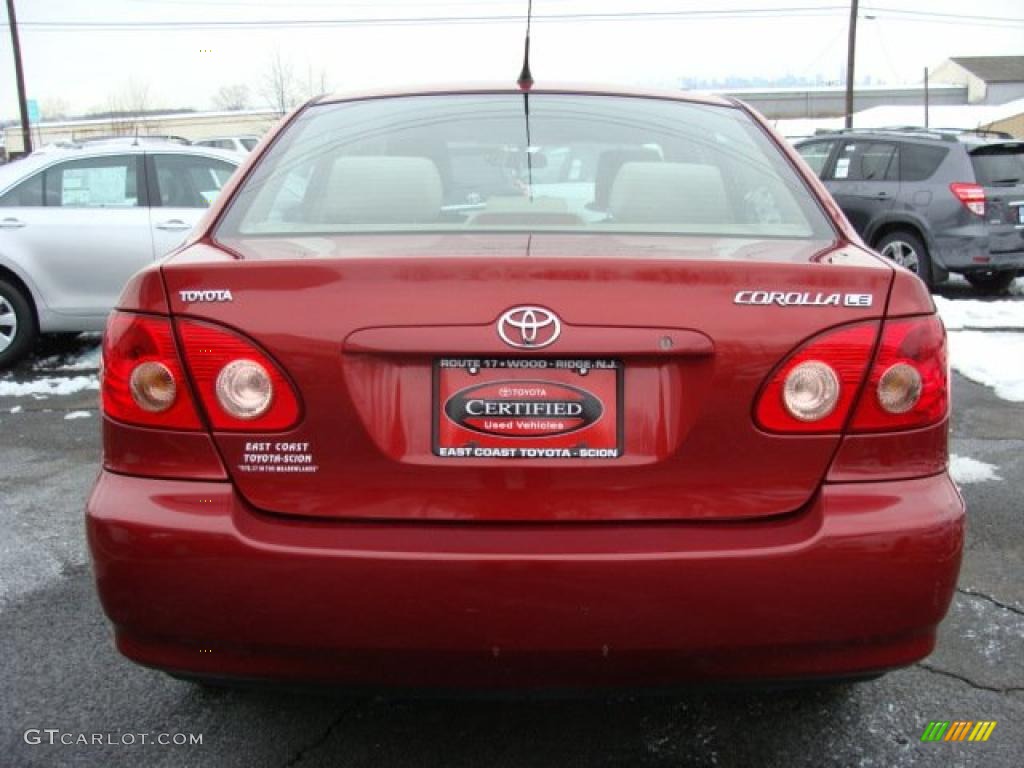 2007 Corolla LE - Impulse Red Pearl / Beige photo #4