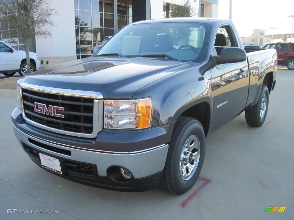 2010 Sierra 1500 Regular Cab 4x4 - Storm Gray Metallic / Dark Titanium photo #1