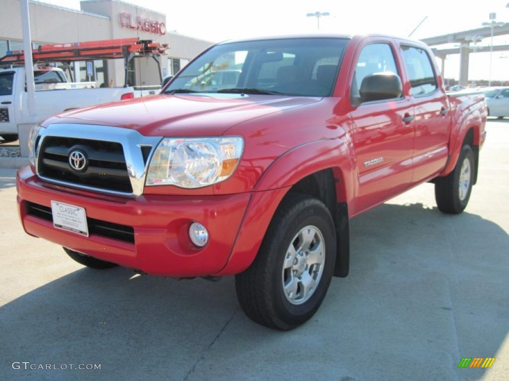 2007 Tacoma V6 SR5 PreRunner Double Cab - Radiant Red / Graphite Gray photo #1