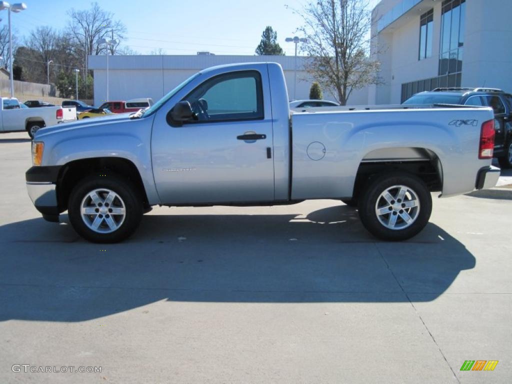 2010 Sierra 1500 Regular Cab 4x4 - Pure Silver Metallic / Dark Titanium photo #3