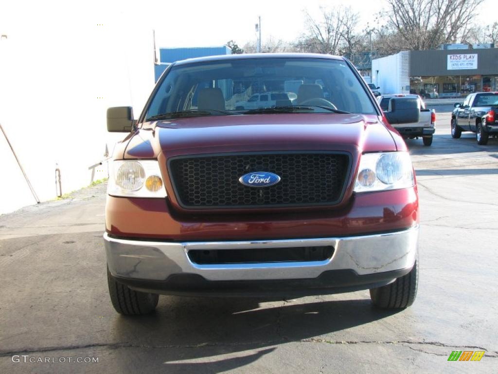 2006 F150 XLT SuperCrew - Dark Toreador Red Metallic / Tan photo #3