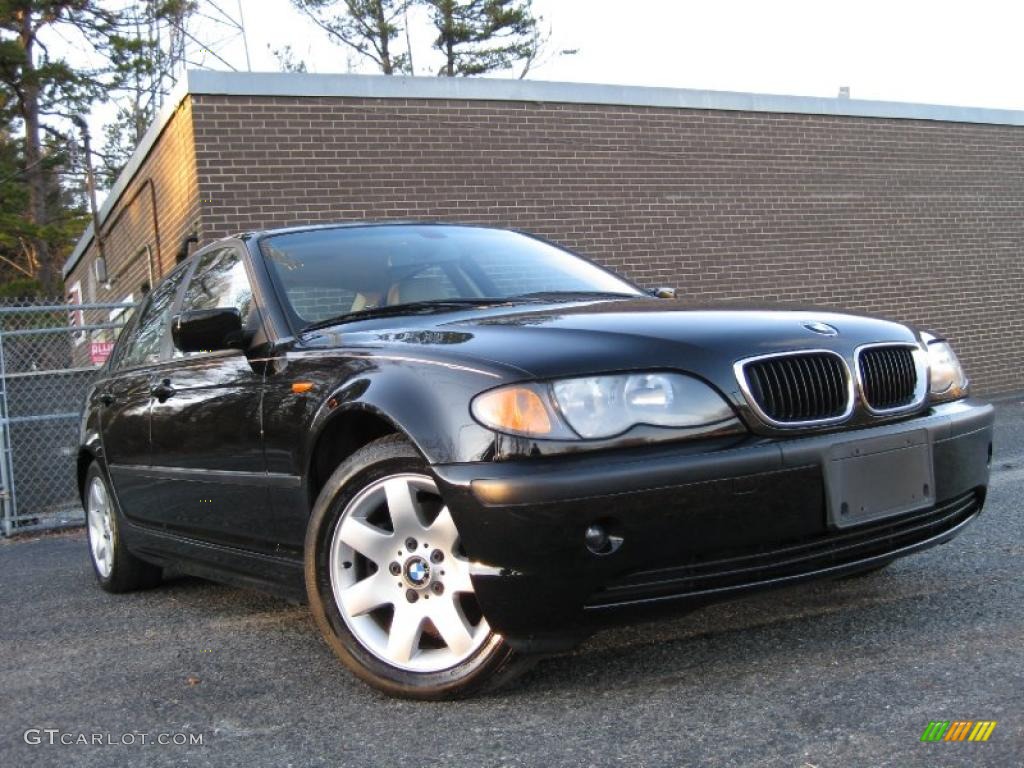 2005 3 Series 325i Sedan - Jet Black / Sand photo #2