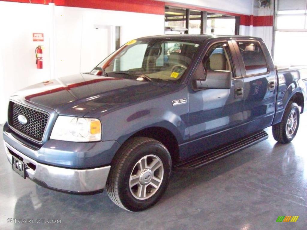 2006 F150 XLT SuperCrew - True Blue Metallic / Tan photo #3