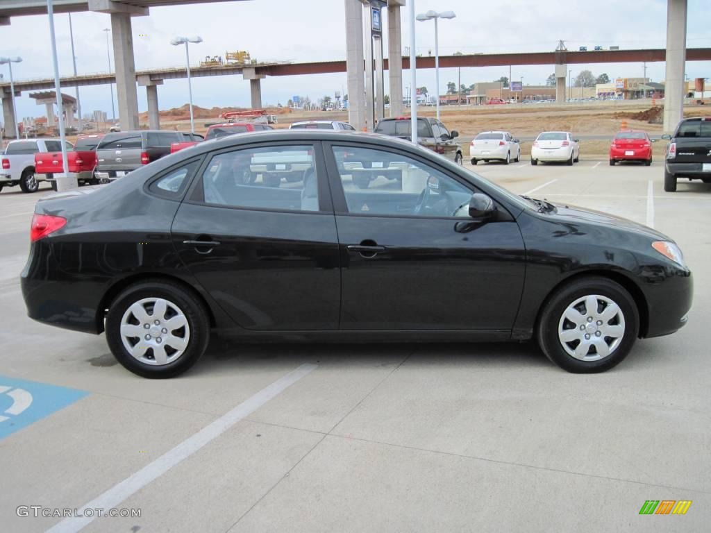2009 Elantra SE Sedan - Black Pearl / Gray photo #4