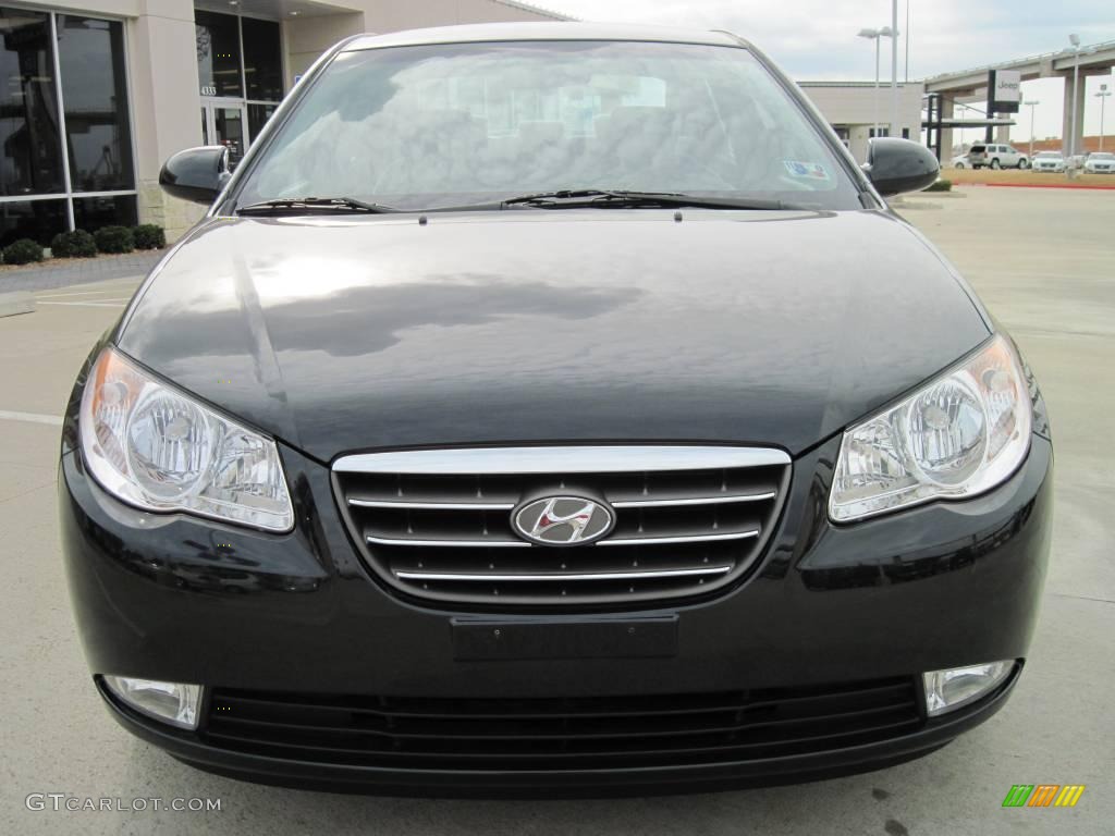 2009 Elantra SE Sedan - Black Pearl / Gray photo #5
