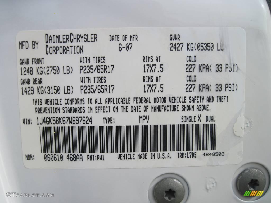 2007 Liberty Limited - Stone White / Medium Slate Gray photo #13