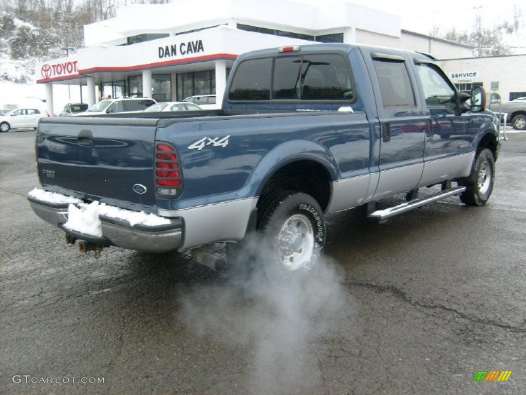 2004 F250 Super Duty XLT Crew Cab 4x4 - True Blue Metallic / Medium Flint photo #6