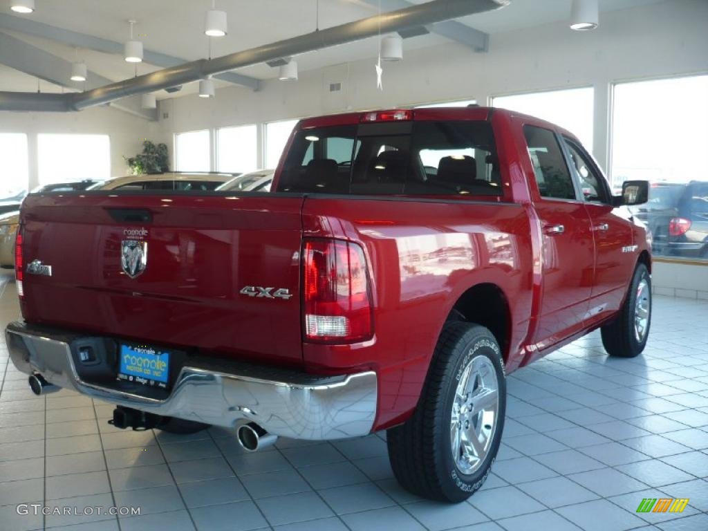 2010 Ram 1500 Big Horn Crew Cab 4x4 - Inferno Red Crystal Pearl / Dark Slate/Medium Graystone photo #2